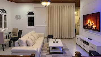 Smart TV, music library, stereo