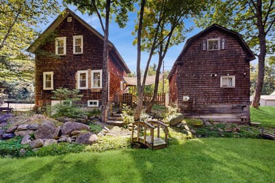 Country home w/ stream, yard, garden, snowmobile access, nr Santa's Village