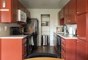 Microwave, oven, stovetop, dishwasher