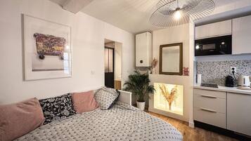 Desk, iron/ironing board, travel crib, free WiFi