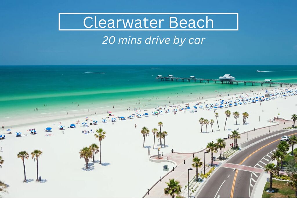 On the beach, sun-loungers, beach towels