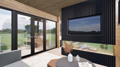 Cherry Blossom with views of Lancashire rolling hills & our golf course