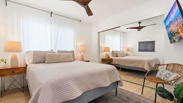 2 habitaciones, tabla de planchar con plancha, cuna de viaje y wifi