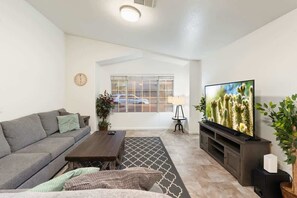 TV, fireplace, offices