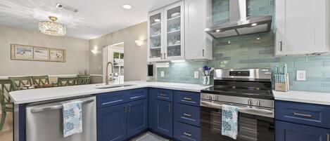 Microwave, oven, stovetop, dishwasher