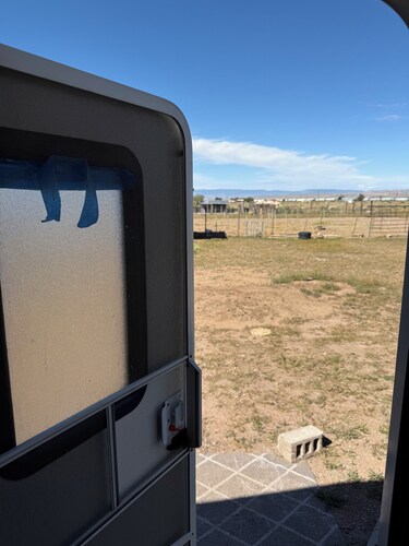 Cozy 2-bedroom RV in enchanting Carrizozo with AC on 5.5 acres!