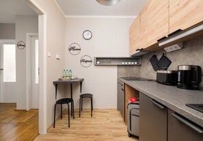 Fridge, stovetop, toaster