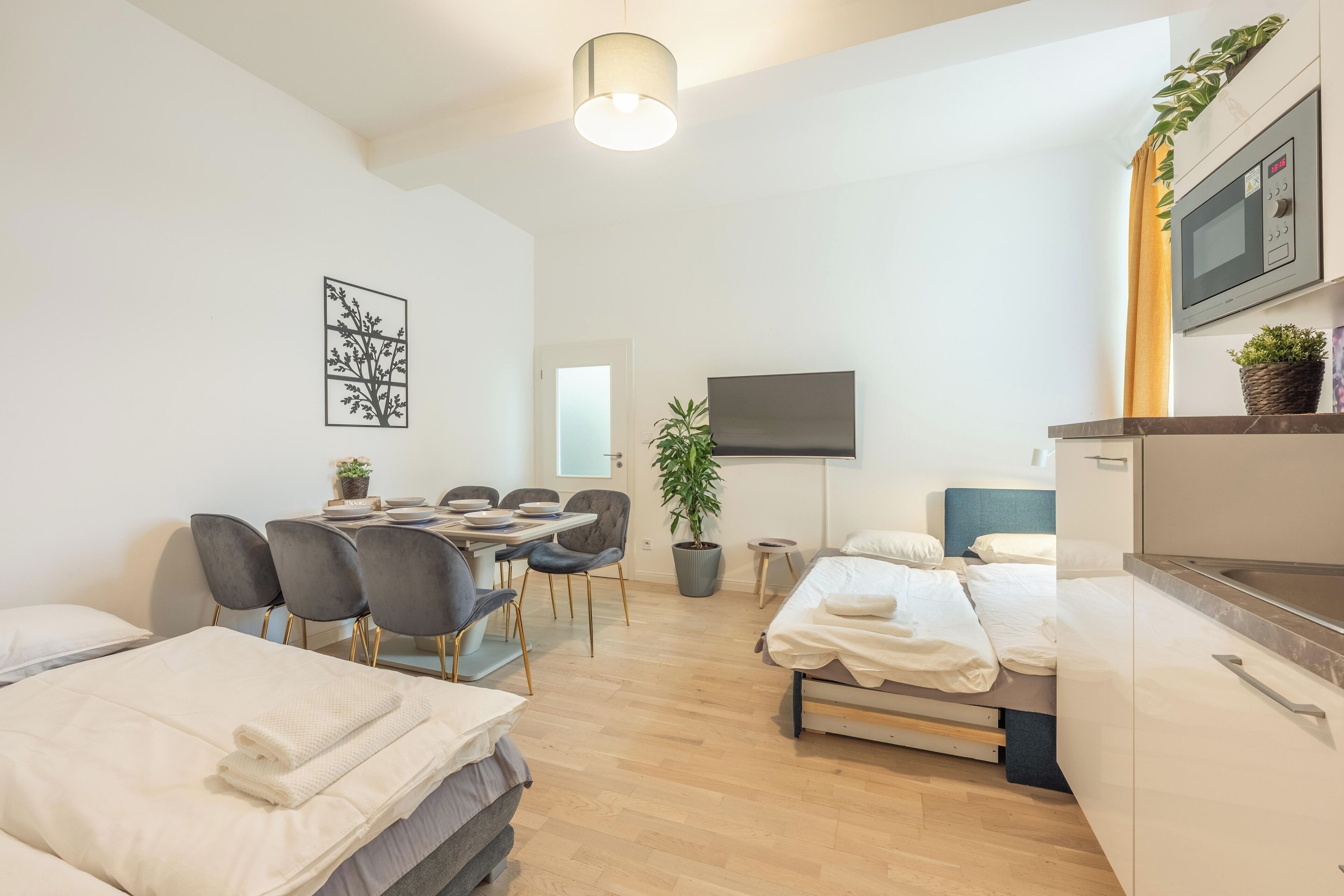 1 غرفة نوم ومكواة/لوح كي وسرير سفر وواي فاي مجانًا