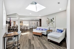 Smart TV, foosball, books