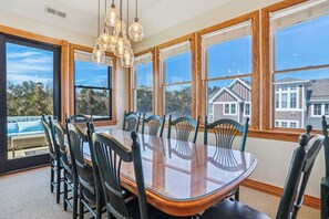 Dining - Whispering Waves - 5 BR Oceanside Home in Duck w/Private Pool, Dogs Allowed (Duck)