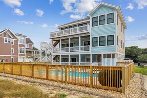 Exterior - Whispering Waves - 5 BR Oceanside Home in Duck w/Private Pool, Dogs Allowed (Duck)