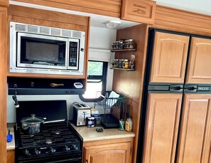 Microwave, oven, stovetop