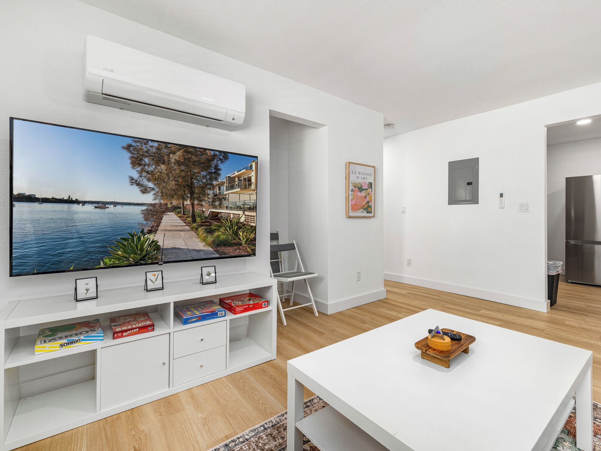 Gallery Apartment, City View | Living area | 65-inch Smart TV with digital channels, streaming services