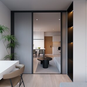 Quarto família | Cofres nos quartos, escrivaninha, espaço de trabalho para notebook
