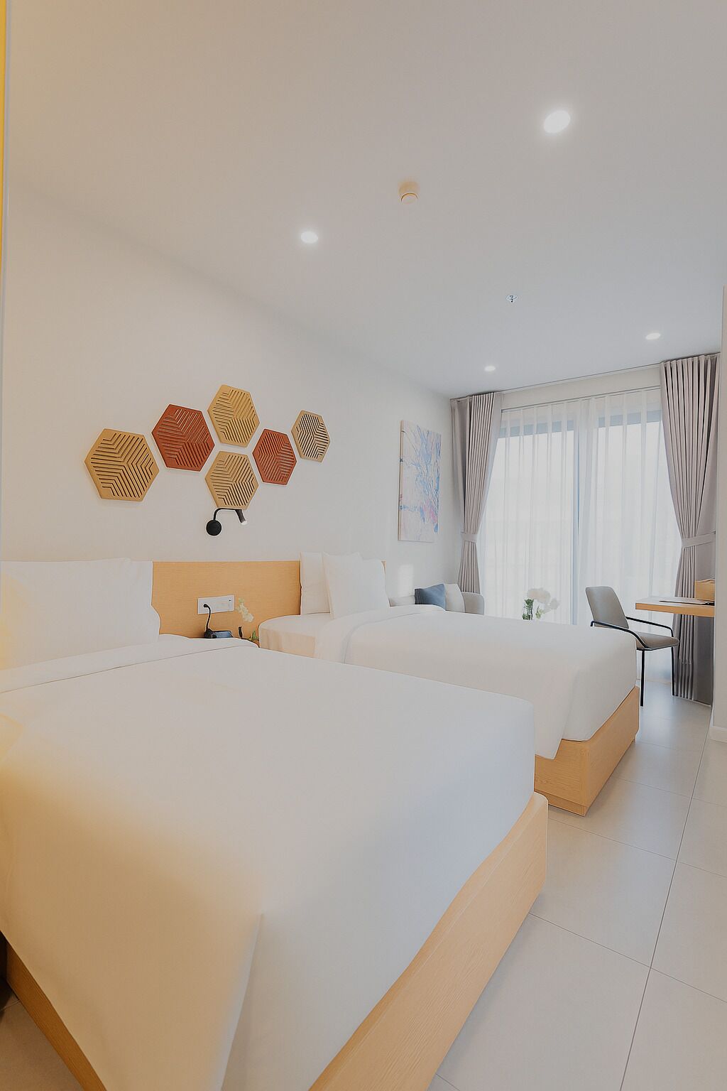 In-room safe, desk, laptop workspace, blackout drapes