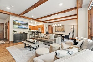 TV, fireplace, offices