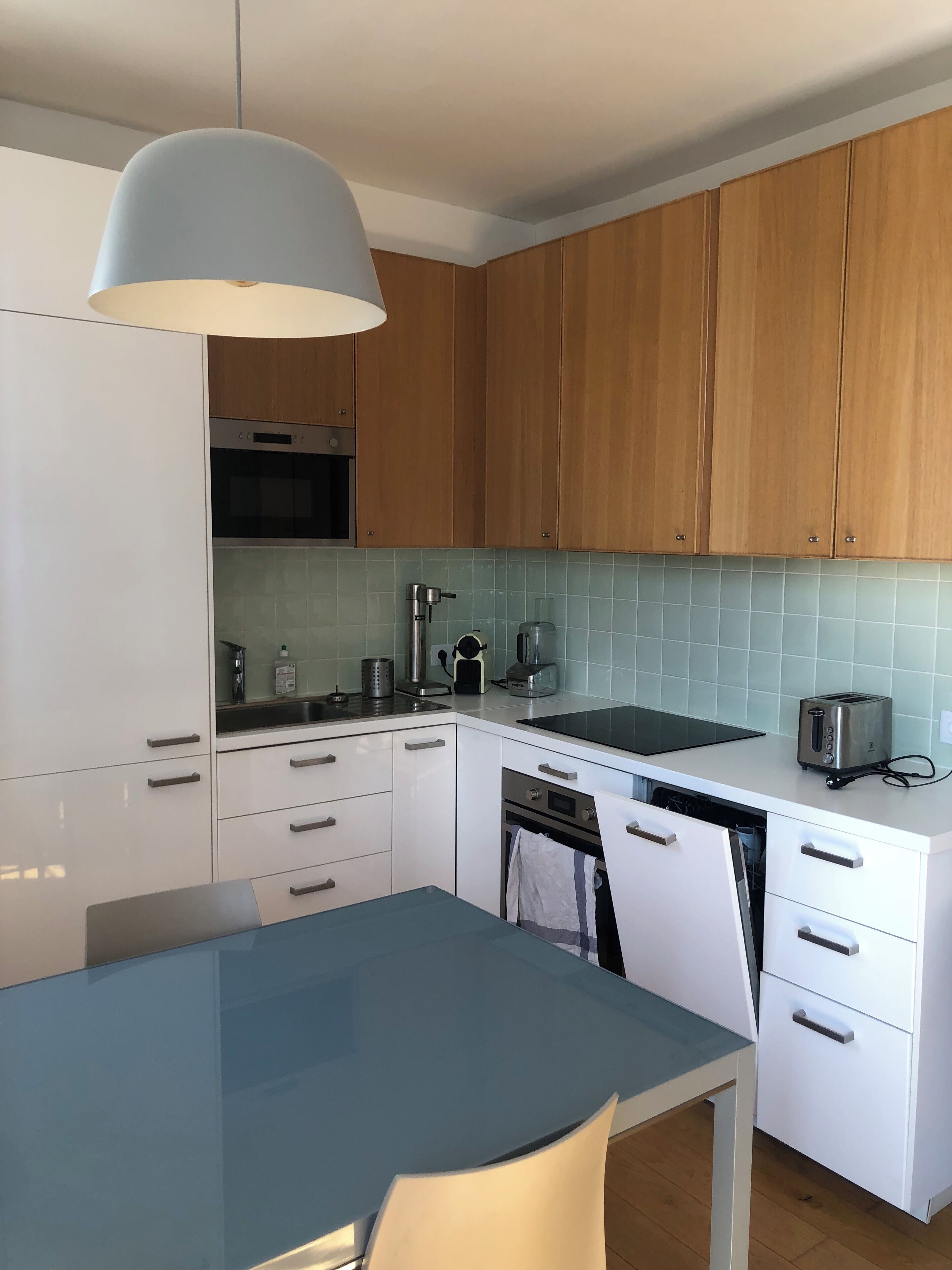 Microondas, placa de cocina y lavavajillas