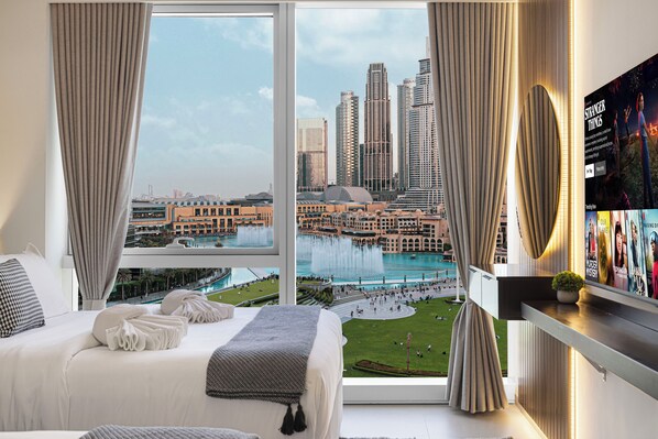 Appartamento Luxury, 2 camere da letto, piscina privata, vista lago | Biancheria in cotone egiziano, biancheria da letto di alta qualità