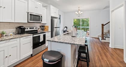 Peaceful 4BR Home w/ Porch, Deck & Wooded Views Perfect for Families and Friends