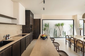 Deluxe Villa, 2 Bedrooms, Private Pool, Pool View | Private kitchen | Fridge, microwave, stovetop, coffee/tea maker
