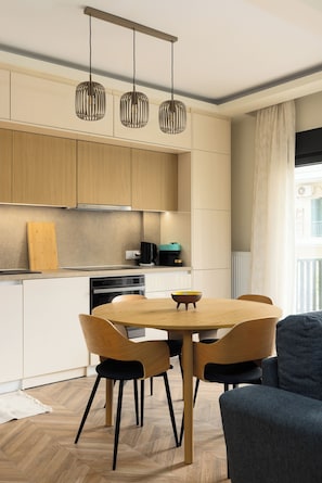 Apartment, 2 Bedrooms, Balcony, City View | Private kitchen | Espresso maker, electric kettle - Oak Tree by halu (Thessaloniki)