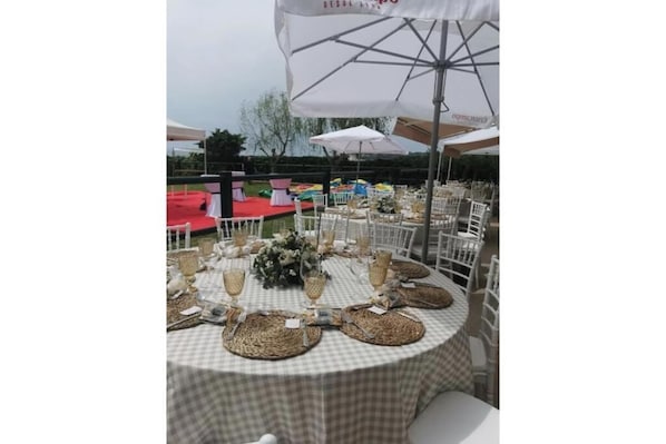 Outdoor banquet area