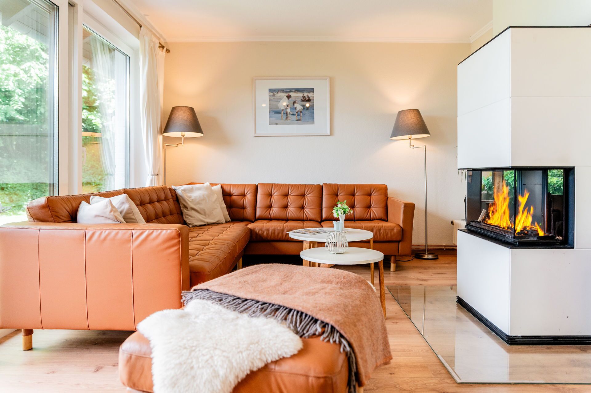 Fernseher, Kamin, DVD-Player, Tischtennisplatte