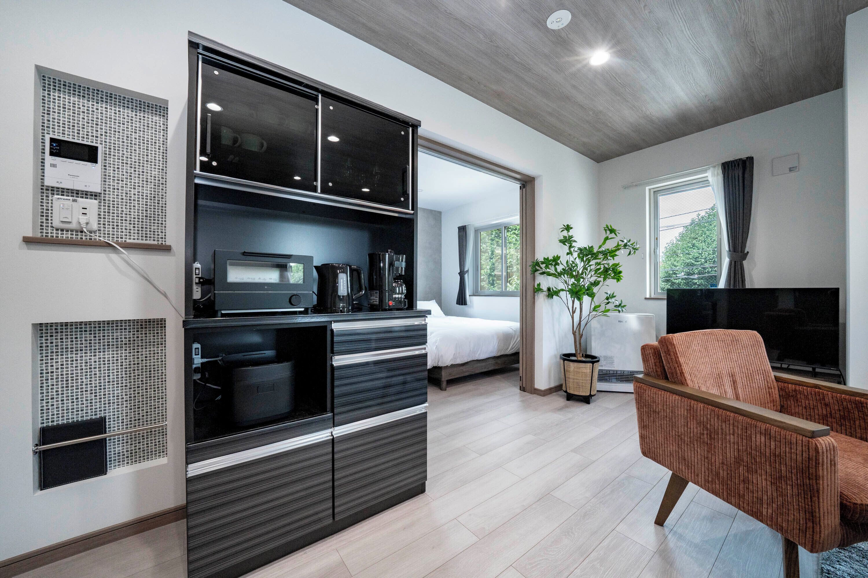 Fridge, microwave, toaster, rice cooker