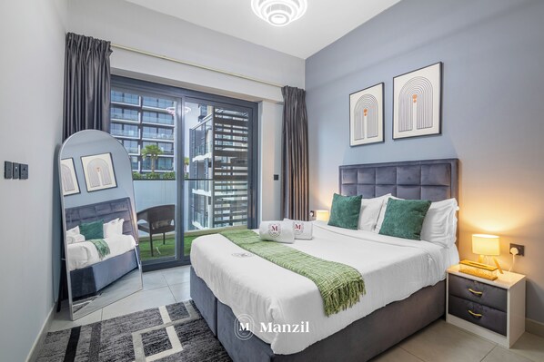 Luxury Apartment, Balcony, Pool View | Blackout drapes, iron/ironing board, free WiFi