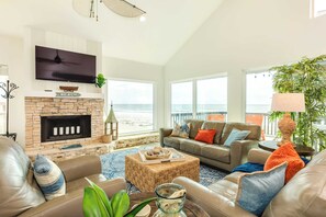 TV, fireplace, offices