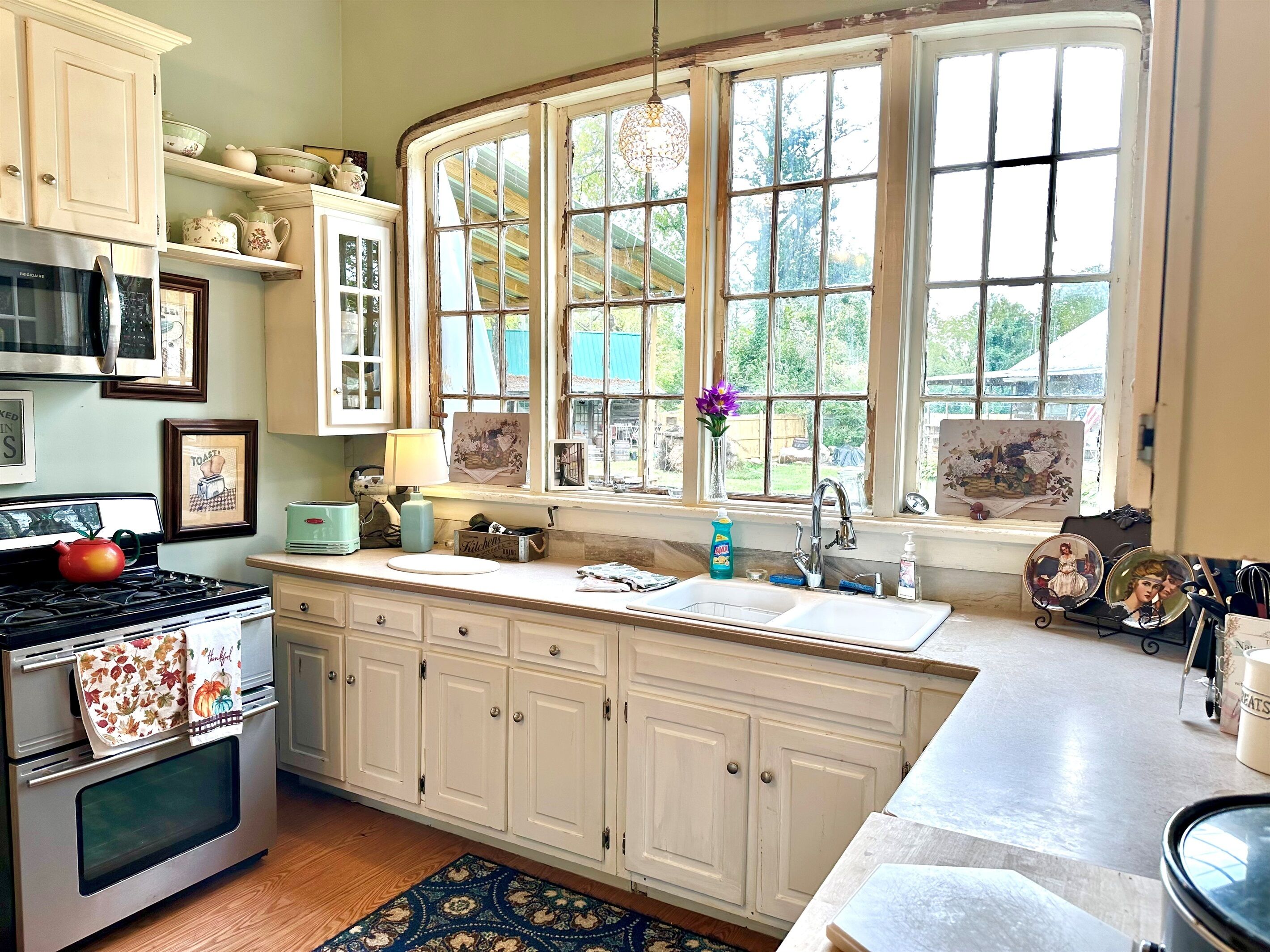 Fridge, oven, stovetop, cookware/dishes/utensils