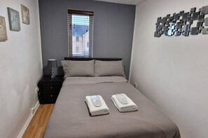 2 bedrooms, iron/ironing board, travel crib, WiFi