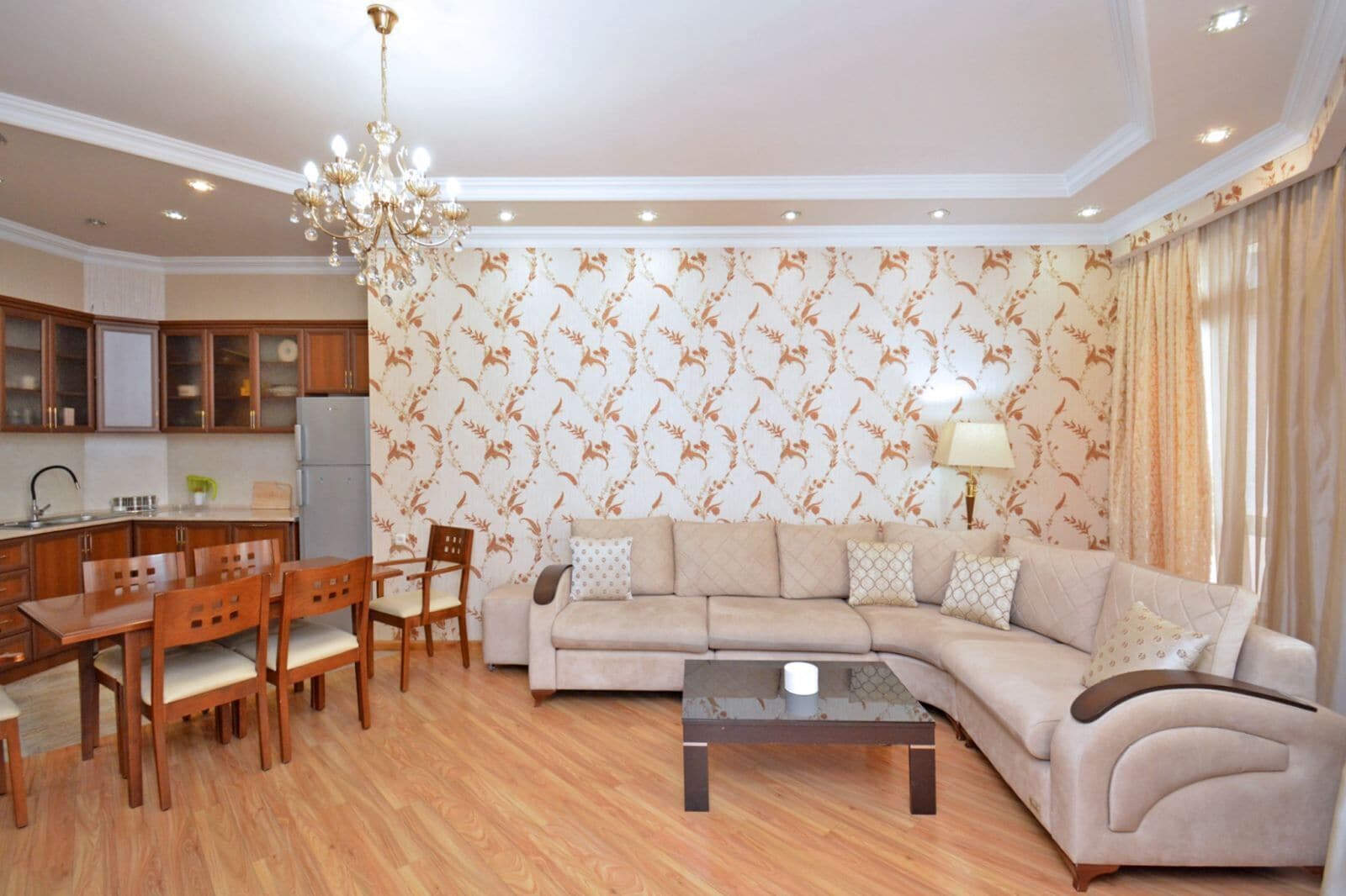Classic Apartment, Balcony, Courtyard View | Living area | 50-inch flat-screen TV with cable channels