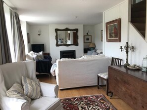 TV, DVD player, books