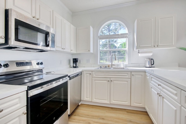 Microwave, oven, stovetop, dishwasher