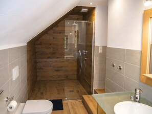 Dusche, Haartrockner, Handtücher