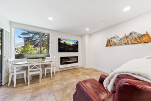 TV, fireplace - Elegant Lake Condo: Hot Tub, Pools & Beach LLV228 (South Lake Tahoe)