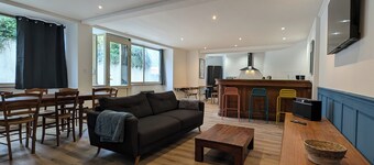 Large village house on the river bank