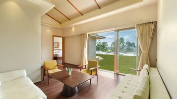 Anata valley view cottage with living room & balcony | Living area | 50-inch Smart TV with satellite channels