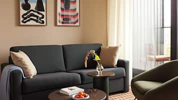 Apartment, 1 Bedroom | Living area | 40-inch Smart TV with satellite channels, streaming services