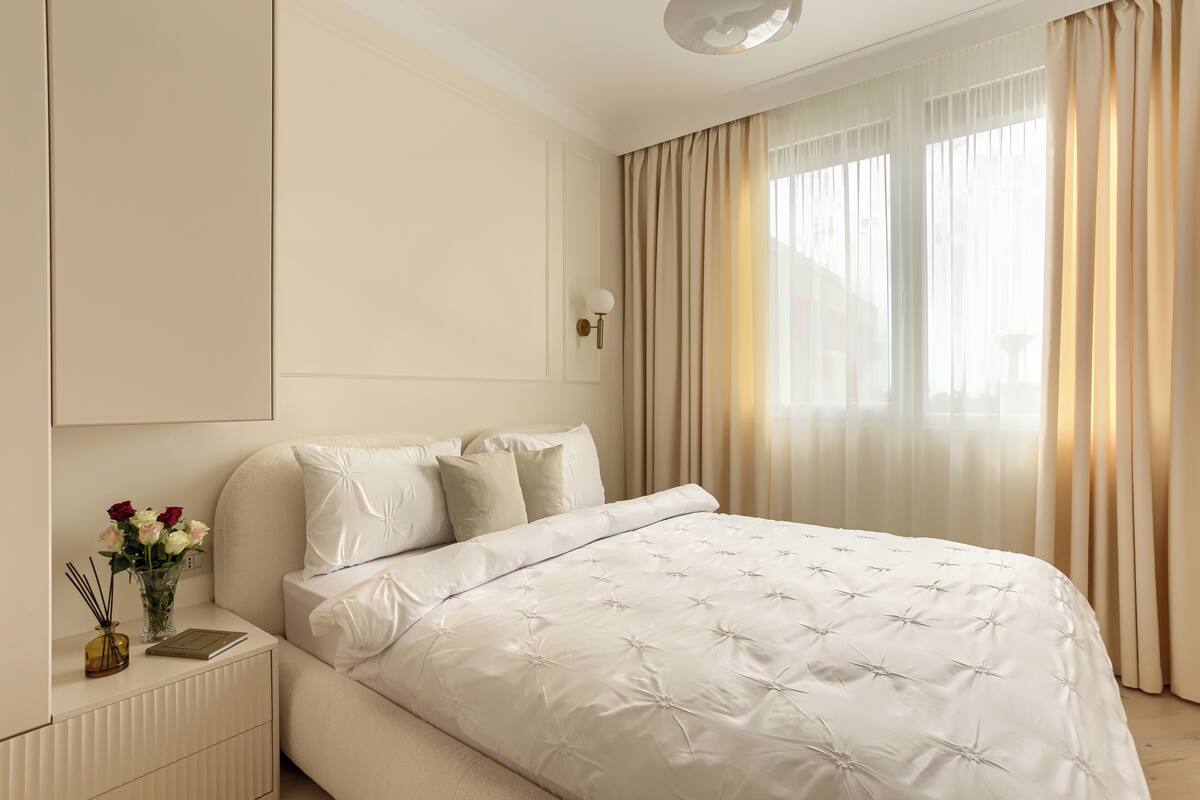 Apartament prèmium, 1 dormitori | Espai de treball apte per a portàtils i planxa i posts de planxar
