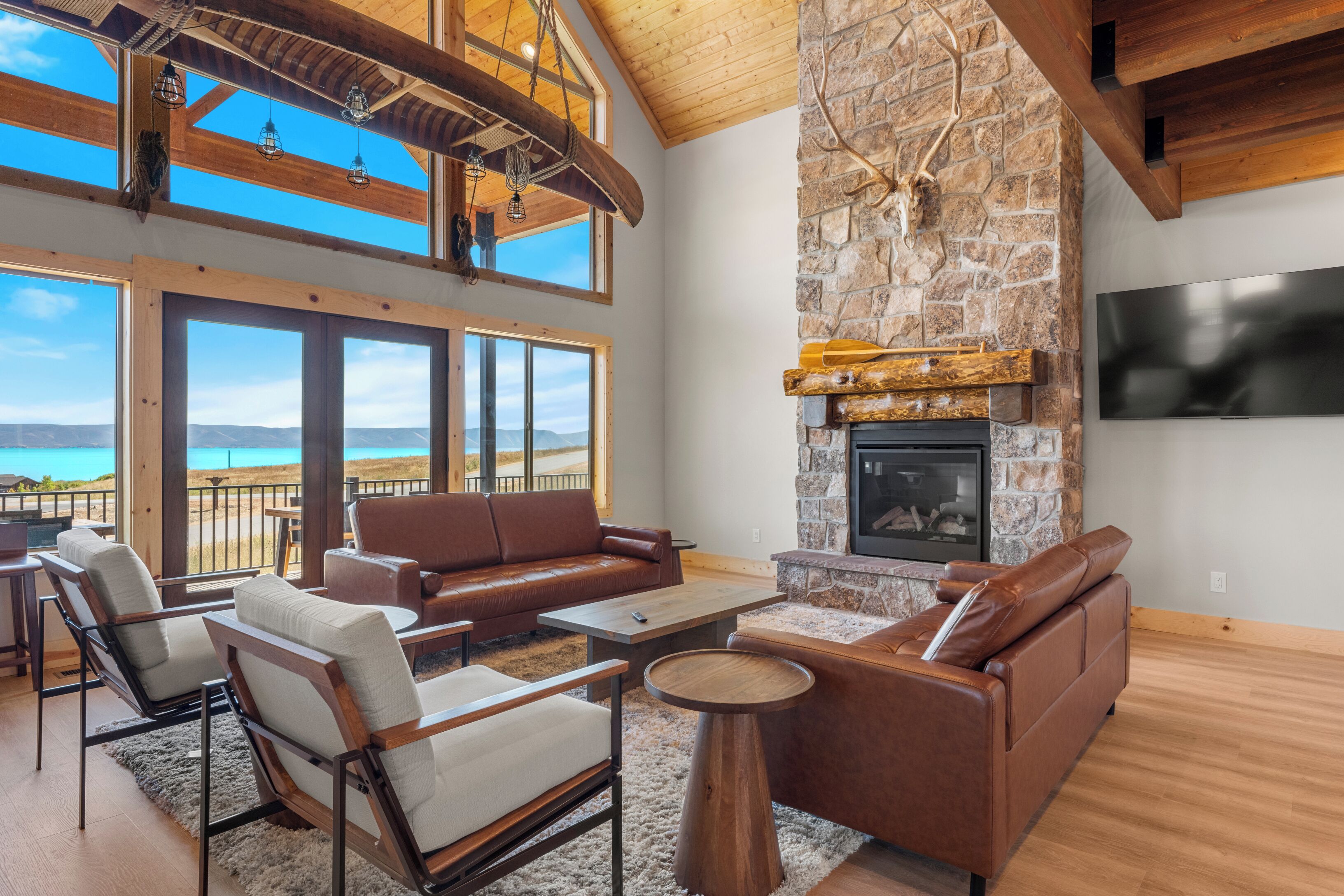 Smart TV, fireplace, video games