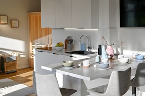 Fridge, oven, stovetop, dishwasher