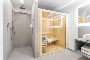 Shower, hair dryer, towels - Mittenmang – Beautiful Holiday Home with Sauna and Terrace (Fehmarn)
