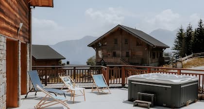 Chalet 'Salt Lake' avec vue sur la montagne, terrasse privée et Wi-Fi