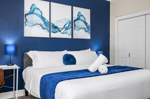 2 bedrooms, desk, iron/ironing board, travel cot