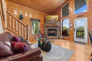 TV, fireplace, video games