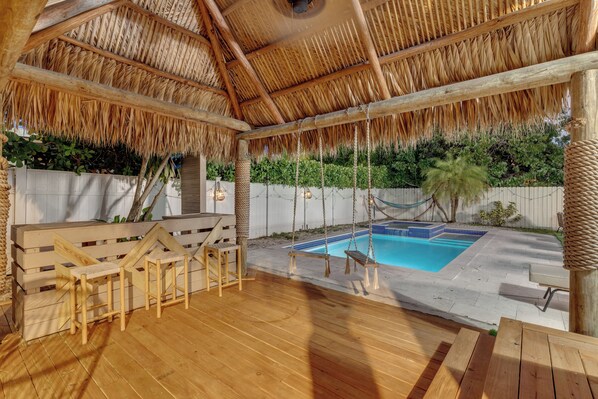 Outdoor pool, a heated pool