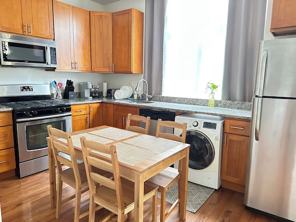 Microwave, oven, stovetop, dishwasher