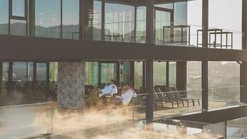 Indoor pool, outdoor pool, open 7:00 AM to 10:00 PM, pool umbrellas